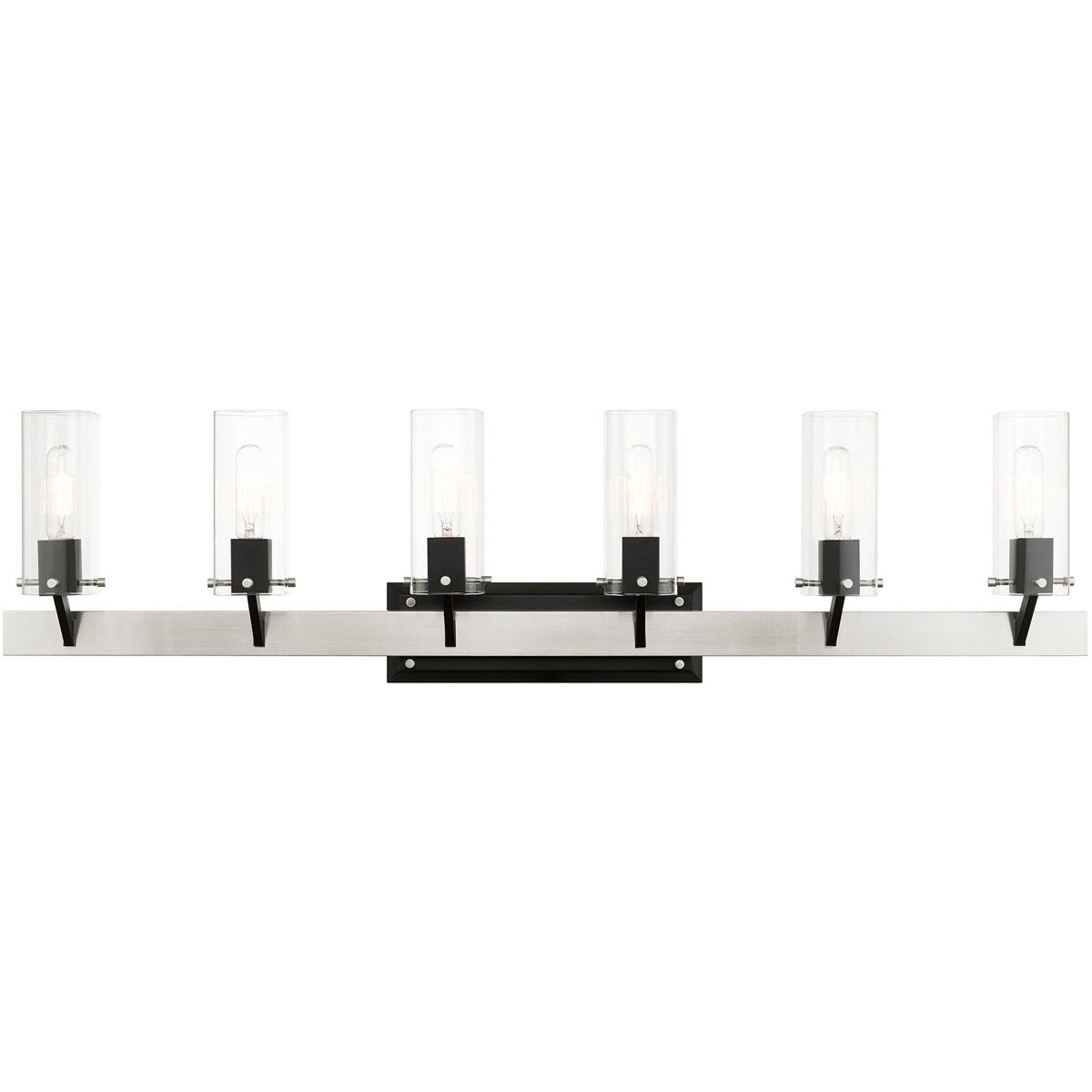 Beckett 6 Light 48 inch Brushed Nickel Vanity Sconce Wall Light