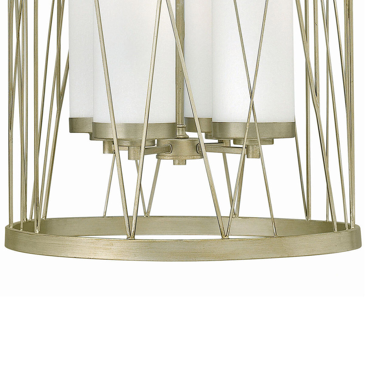 Nest 4 Light 21 inch Silver Leaf Foyer Ceiling Light, Single Tier