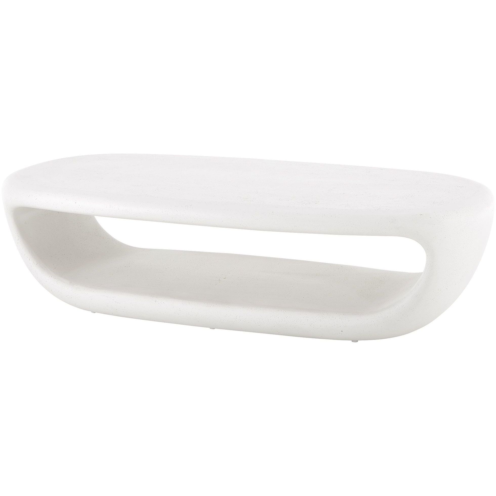 Leyton 60 X 16 inch Warm White Outdoor Coffee Table