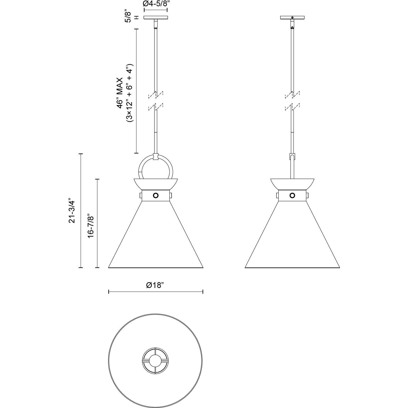 Alora Mood Emerson Pendant Ceiling Light in Aged Gold, Clear Glass