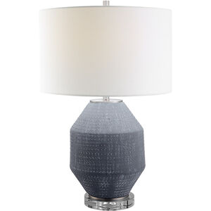 Blackjack 25 inch 150.00 watt Distressed Charcoal With White Undertones Table Lamp Portable Light