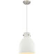 Newton Bell 1 Light 10 inch Satin Nickel Cord Hung Pendant Ceiling Light