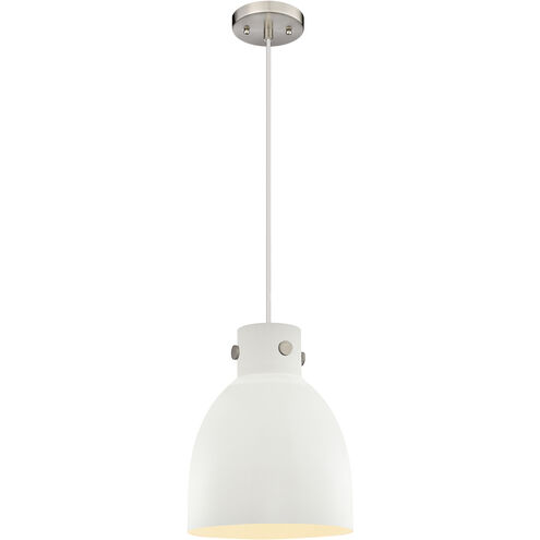 Newton Bell 1 Light 10 inch Satin Nickel Cord Hung Pendant Ceiling Light