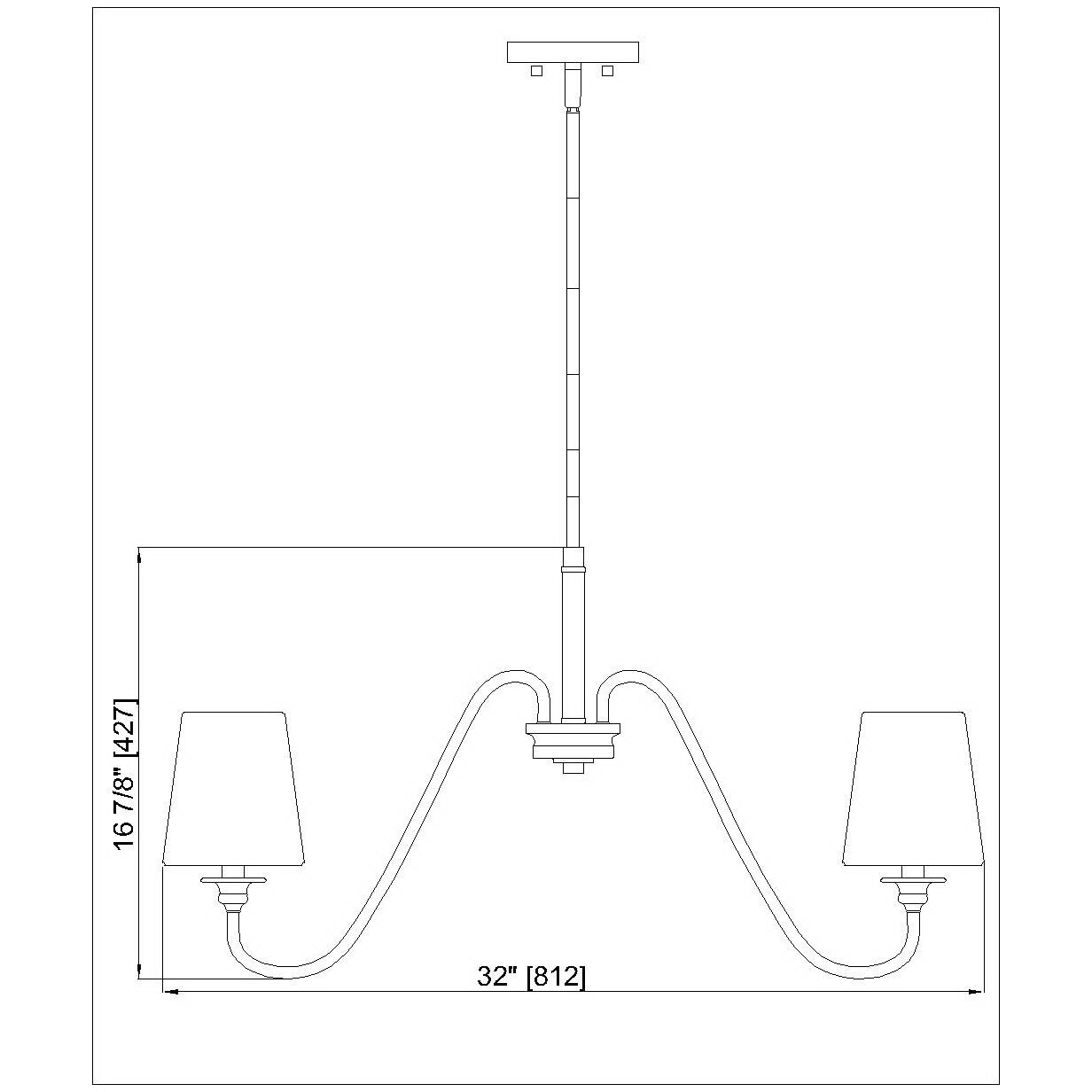 Gianna 6 Light 32 inch Matte Black Chandelier Ceiling Light