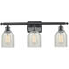Ballston Caledonia 3 Light 26 inch Matte Black Bath Vanity Light Wall Light in Mouchette Glass, Ballston