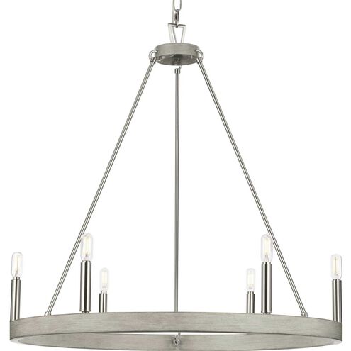 Galloway 6 Light 30 inch Brushed Nickel Chandelier Ceiling Light