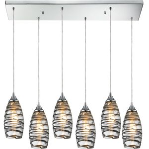 Twister 6 Light 30 inch Polished Chrome Mini Pendant Ceiling Light