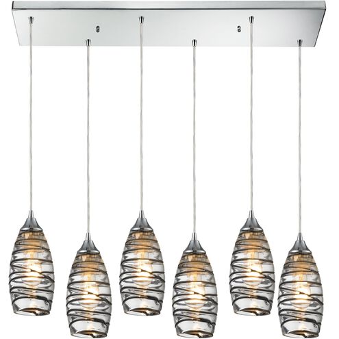 Twister 6 Light 30 inch Polished Chrome Mini Pendant Ceiling Light