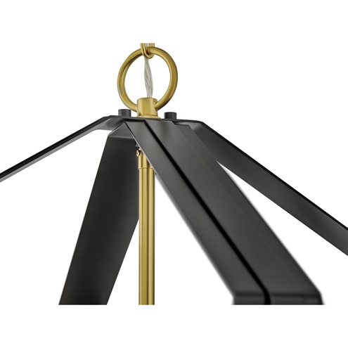 Sammi 2 Light 20 inch Black with Lacquered Brass Pendant Ceiling Light