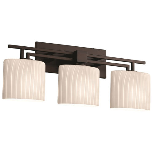 Fusion 3 Light 26.5 inch Dark Bronze Bath Bar Wall Light in Oval, Incandescent, Ribbon Fusion