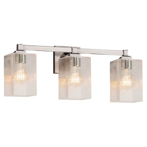 Fusion LED 22 inch Brushed Nickel Bath Bar Wall Light in 2100 Lm LED, Square with Flat Rim, Seeded Fusion, Square w/ Flat Rim