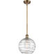 Ballston Large Deco Swirl 1 Light 10 inch Brushed Brass Pendant Ceiling Light, Ballston
