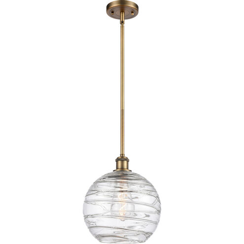 Ballston Large Deco Swirl 1 Light 10 inch Brushed Brass Pendant Ceiling Light, Ballston