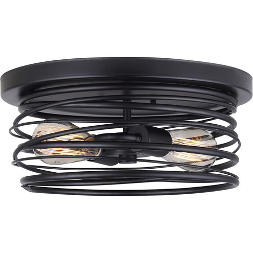 Madison 2 Light 14 inch Black Flush Mount Ceiling Light