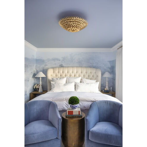 Broche 6 Light 24 inch Antique Gold Flush Ceiling Light