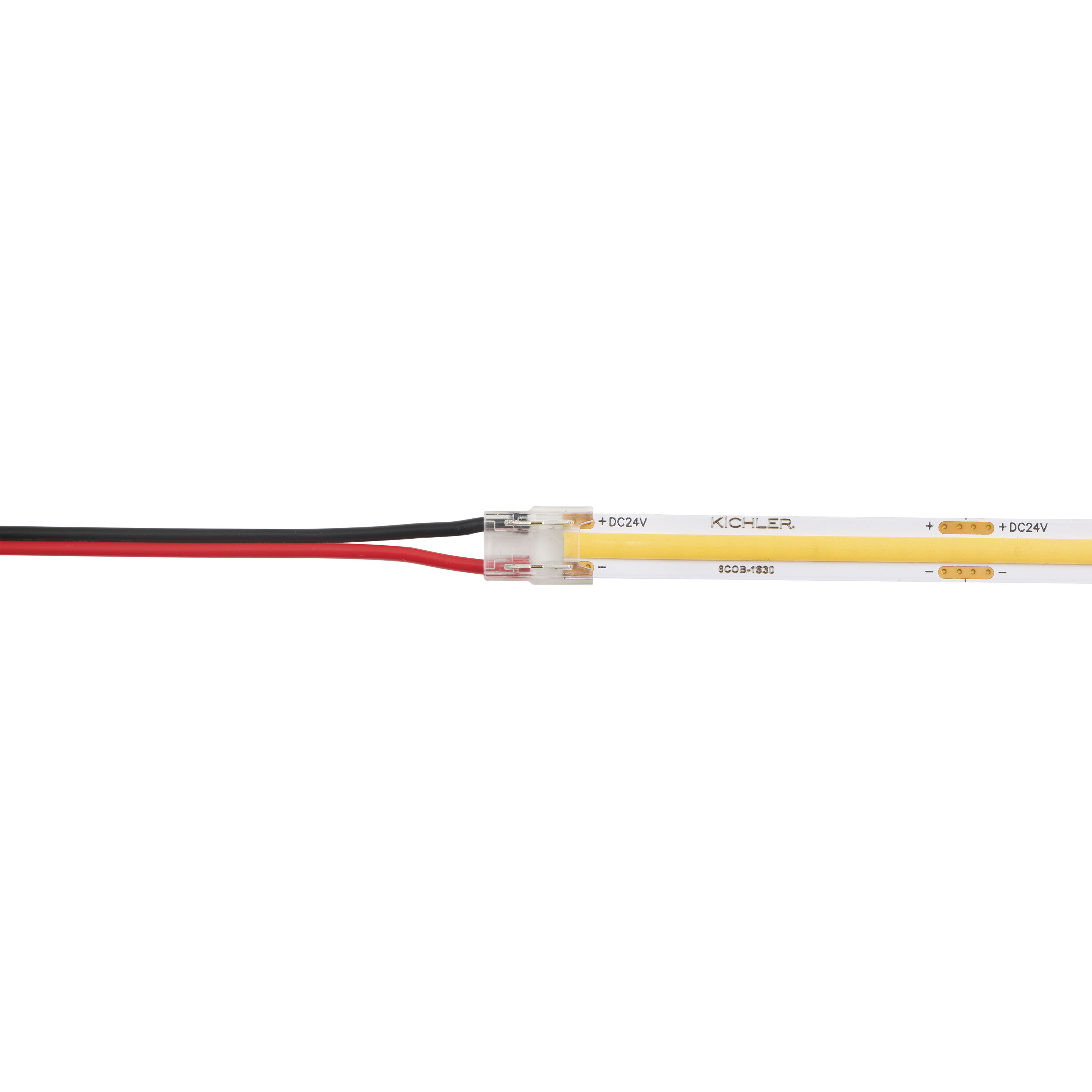 COB Dry Clear 0.45 inch Crimp Connectors, Tape to Supply Lead