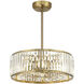 Janus 12 inch Warm Brass with Gold Blades Fan D'Lier