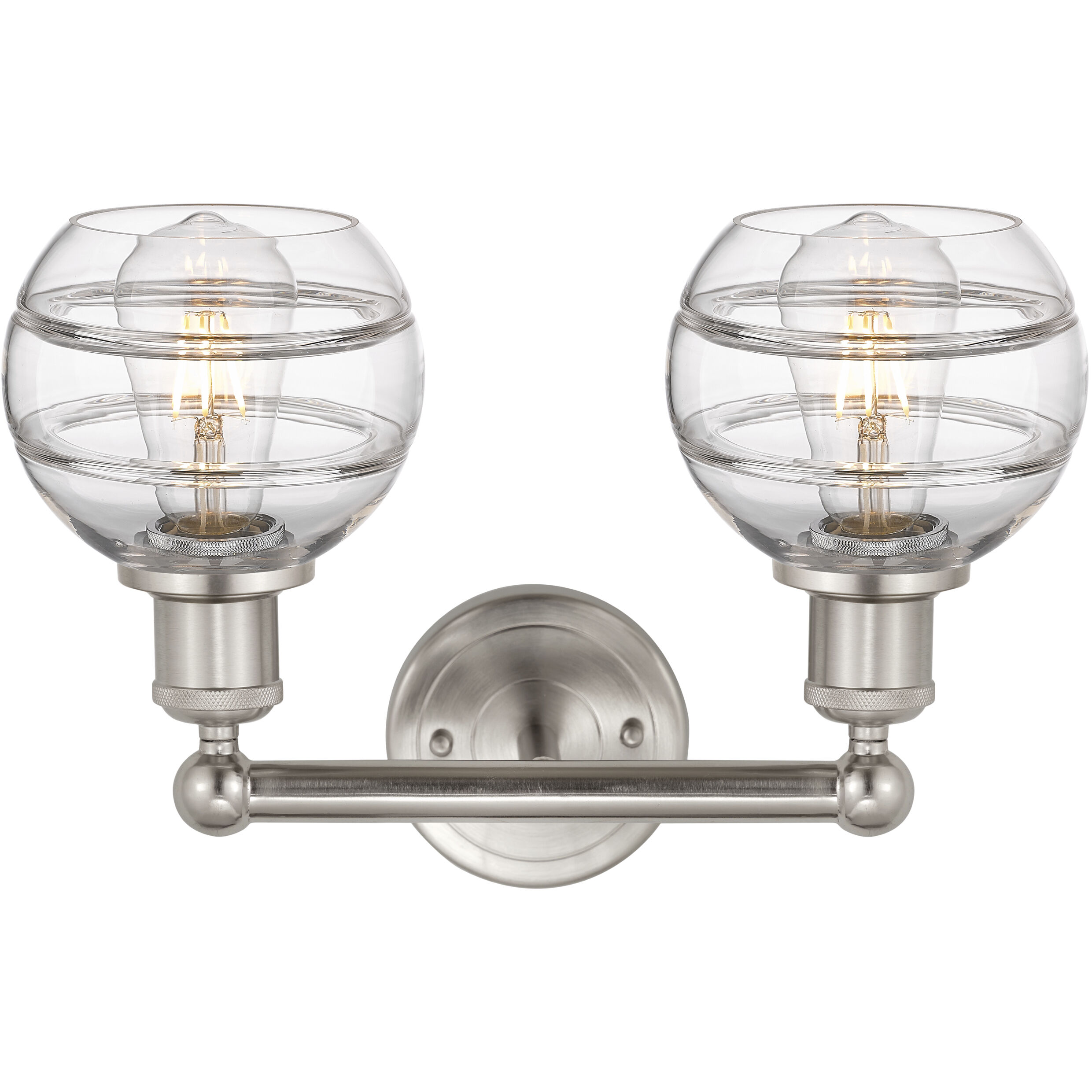 Edison Rochester 2 Light 14.88 inch Brushed Satin Nickel Bath Vanity Light Wall Light