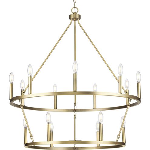 Gilliam 15 Light 35.5 inch Vintage Brass Chandelier Ceiling Light
