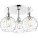 Athens Water Glass 3 Light 19.75 inch Polished Chrome Flush Mount Ceiling Light