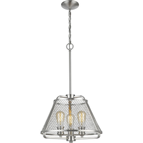 Iuka 3 Light 16 inch Brushed Nickel Pendant Ceiling Light in Brushed Nickel Steel