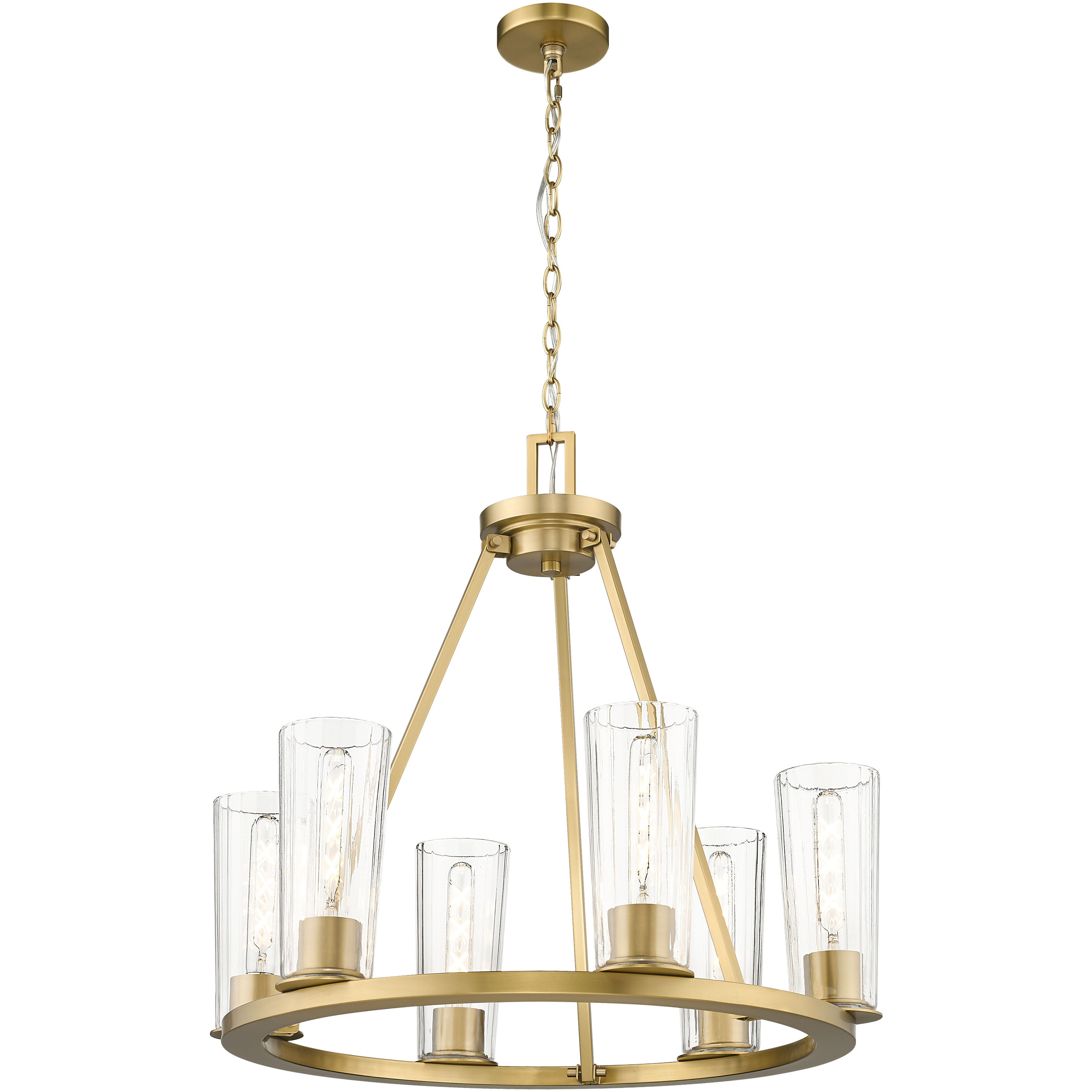 Titus 6 Light 26 inch Modern Gold Chandelier Ceiling Light