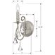 Ashton Bath Sconce Wall Light in Clear Hand Cut, Olde Silver