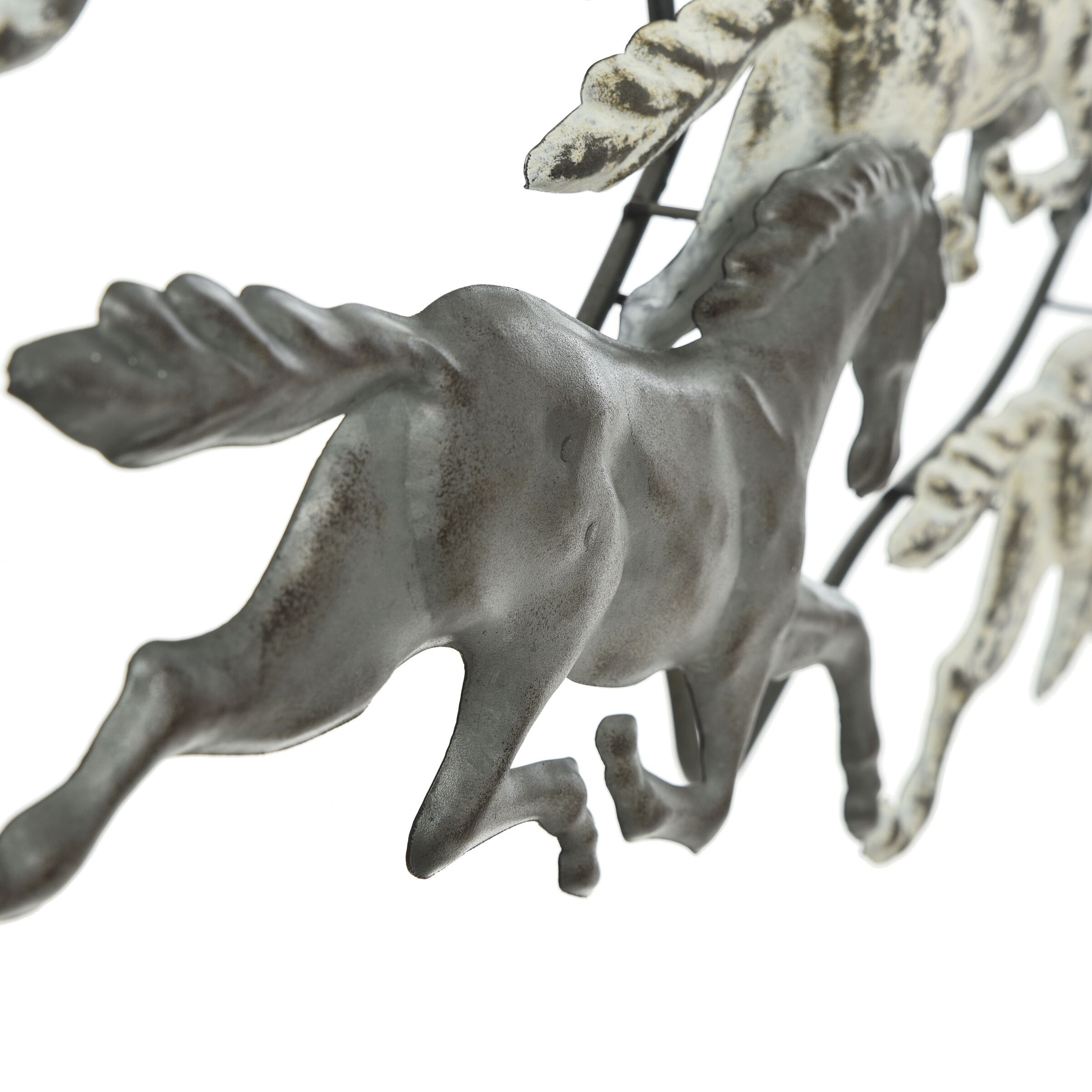 Dutton Galvanized Metal and Aged White Wash and Aged Metal Wall Art