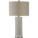 Signature 33 inch 150 watt White Glaze Table Lamp Portable Light