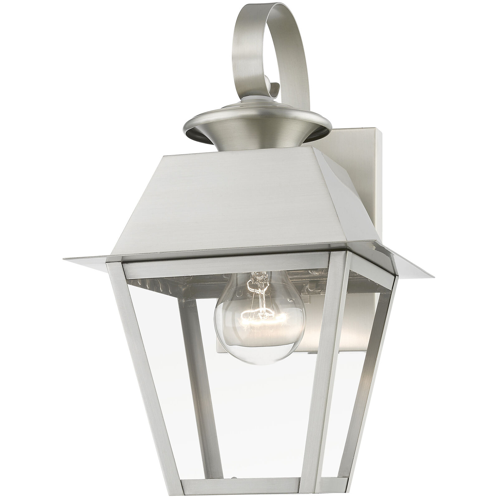 Wentworth 1 Light 13 inch Brushed Nickel Outdoor Small Wall Lantern
