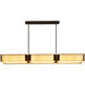 Textured Glass 6 Light 55.7 inch Matte Black Linear Chandelier Ceiling Light