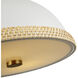 Doral 2 Light 16.38 inch Matte White and Vintage Brass Pendant Ceiling Light