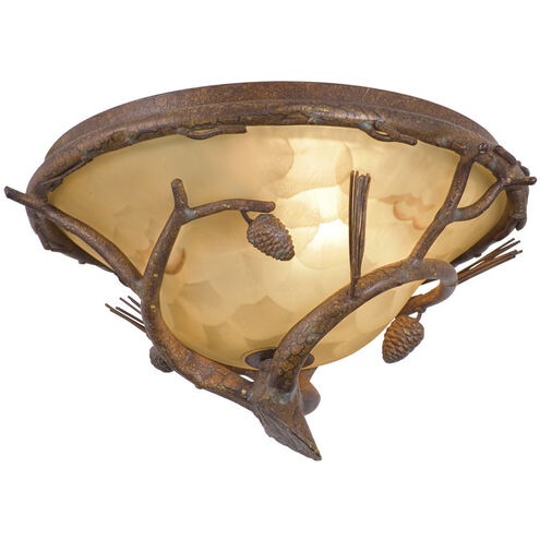 Ponderosa 2 Light 15 inch Ponderosa Outdoor Flush Mount 