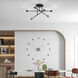 Delacroix 6 Light 28 inch Black with Brushed Nickel Accents Semi-Flush Ceiling Light