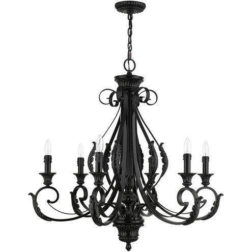 Valencia 6 Light 35 inch Shiny Black Large Chandelier Ceiling Light