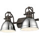 Yep Duncan Vanity Wall Light in Rubbed Bronze, Chrome
