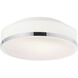 Frosted 2 Light 10 inch Satin Nickel Drum Shade Flush Mount Ceiling Light