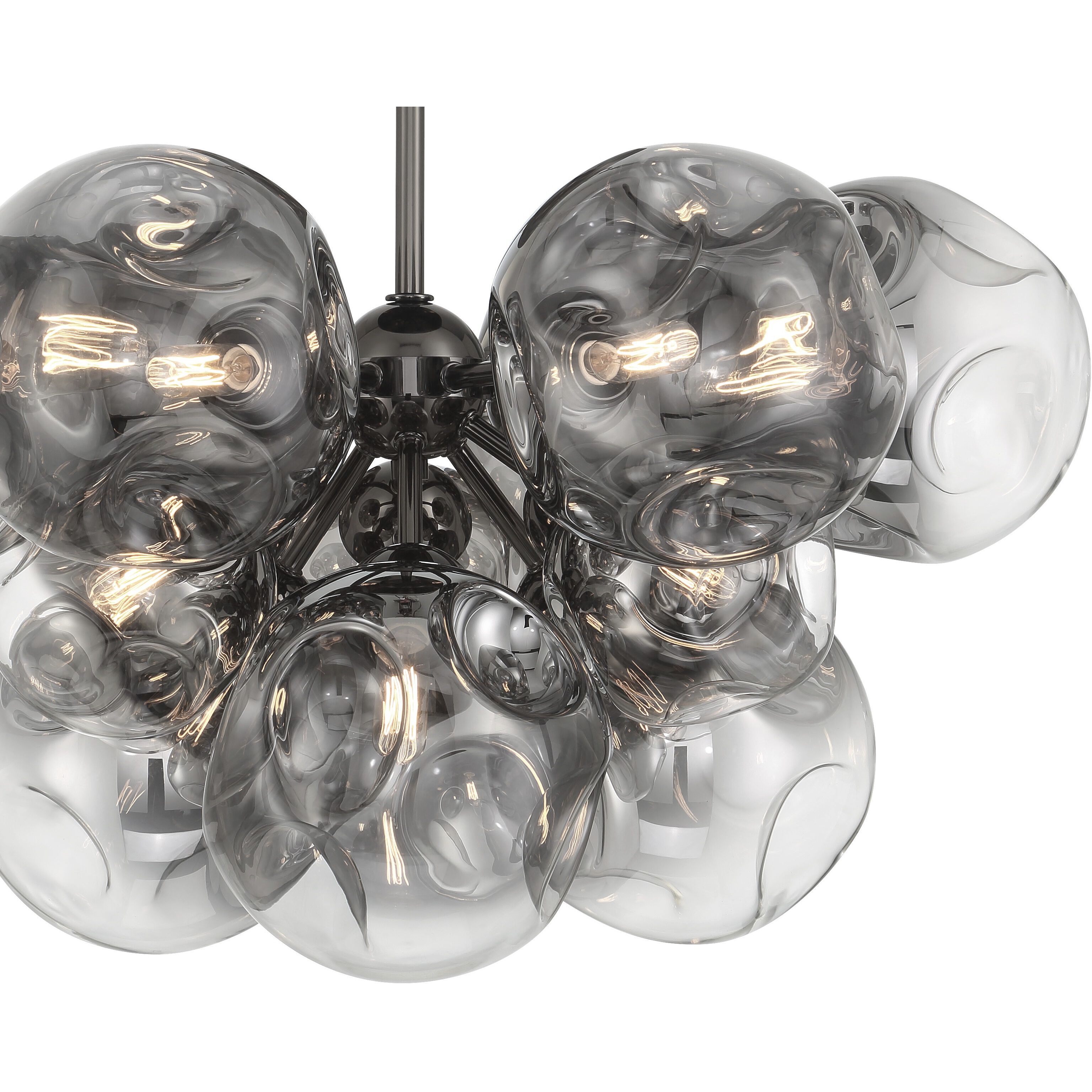 Neveh 12 Light 27.63 inch Gun Metal Semi Flush Ceiling Light