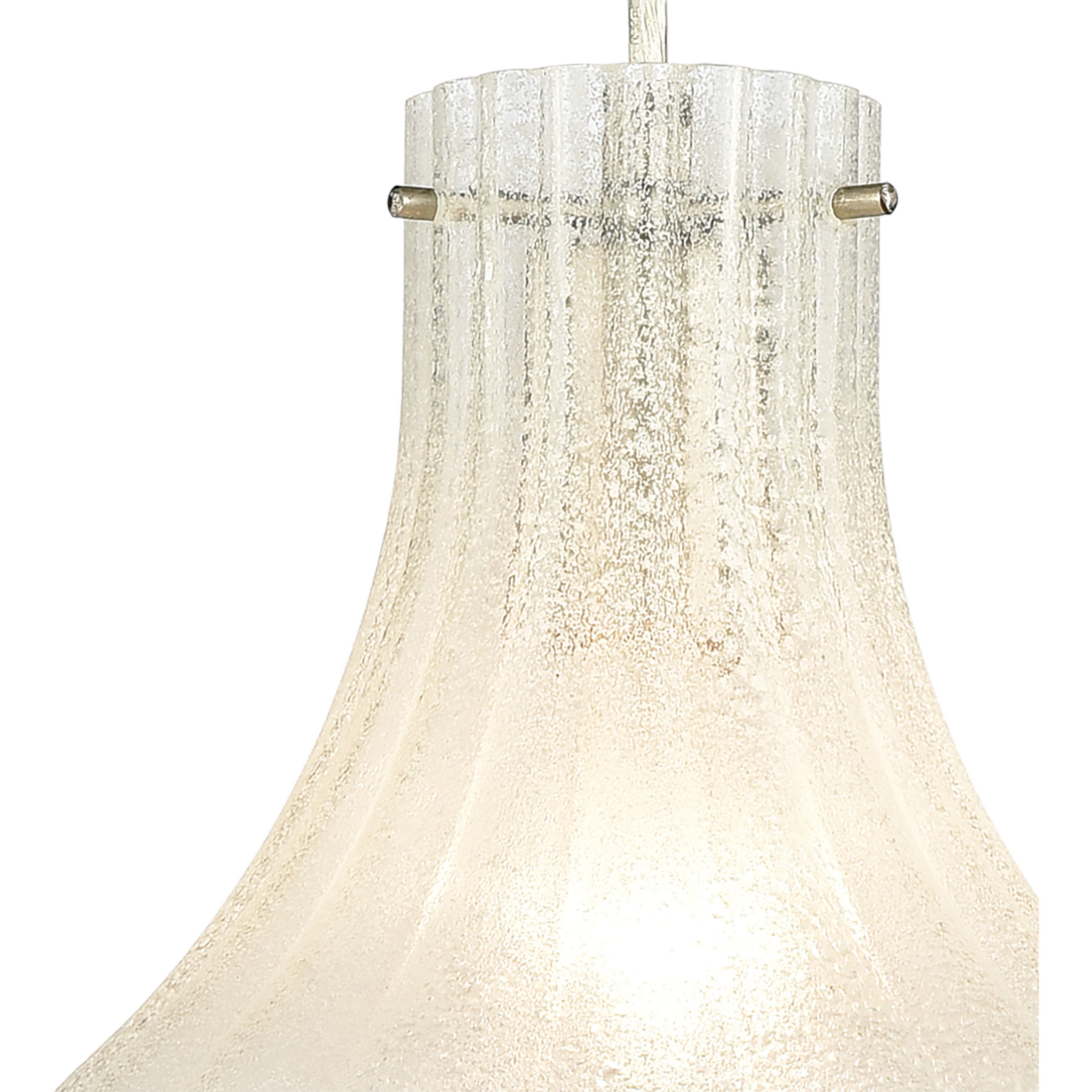 Coastal Scallop 1 Light 8 inch Satin Nickel Mini Pendant Ceiling Light