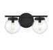 Mid-Century Modern 2 Light 16 inch Matte Black Bathroom Vanity Light Wall Light