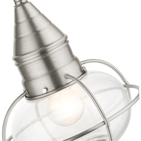 Newburyport 1 Light 9 inch Brushed Nickel Outdoor Pendant Lantern
