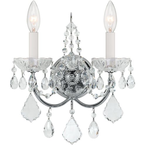 Imperial 2 Light 12 inch Polished Chrome Sconce Wall Light in Clear Swarovski Strass