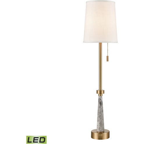 Magda 34 inch 9 watt Gray with Aged Brass Buffet Lamp Portable Light