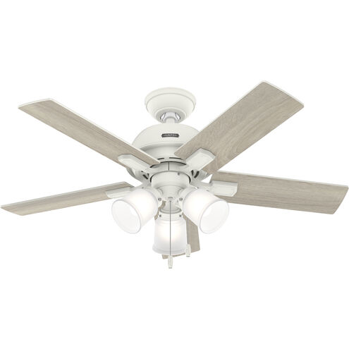 Crystal Peak 44 inch Matte White with Light Oak/Fresh White Blades Ceiling Fan