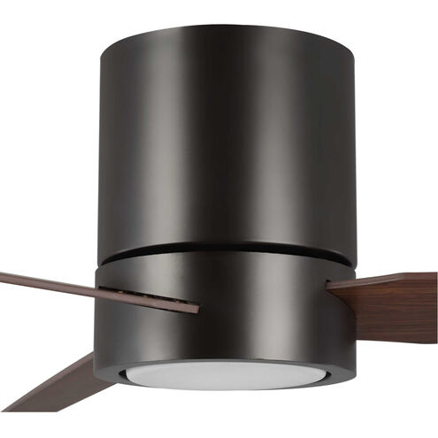 Braden 56 inch Architectural Bronze with Classic Walnut/Medium Cherry Blades Hugger Ceiling Fan, Progress LED