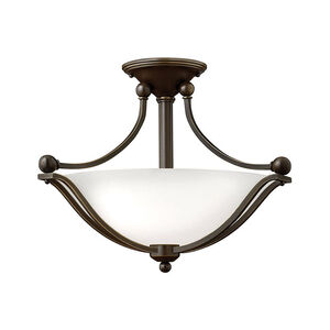 Bolla 2 Light 19 inch Olde Bronze Semi-Flush Mount Ceiling Light in Etched Opal