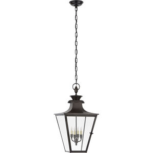 Chapman & Myers Albermarle 4 Light 14.25 inch Blackened Copper Outdoor Hanging Lantern, Medium