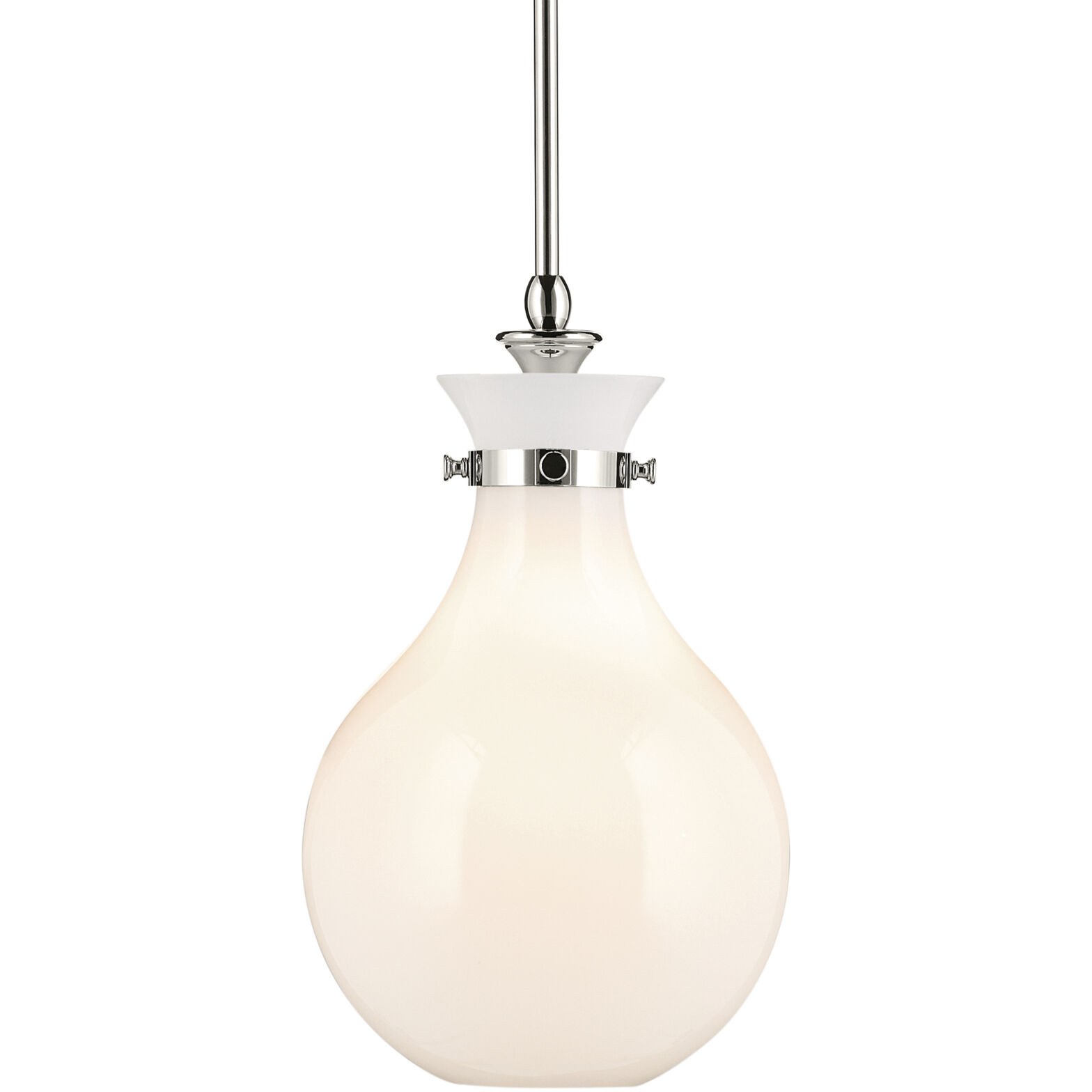 Laria 1 Light Polished Nickel Pendant Ceiling Light in Opal