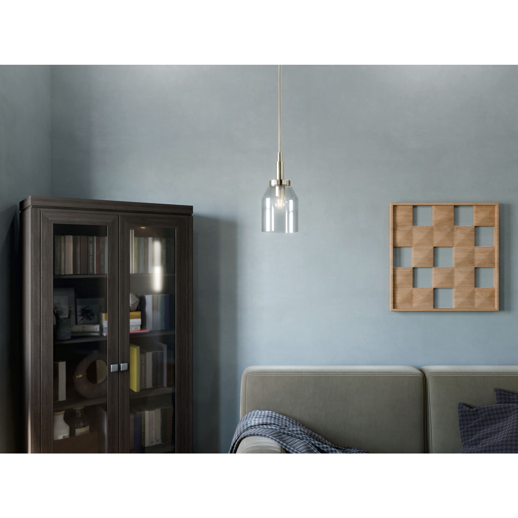 Madden 1 Light Brushed Nickel Mini Pendant Ceiling Light