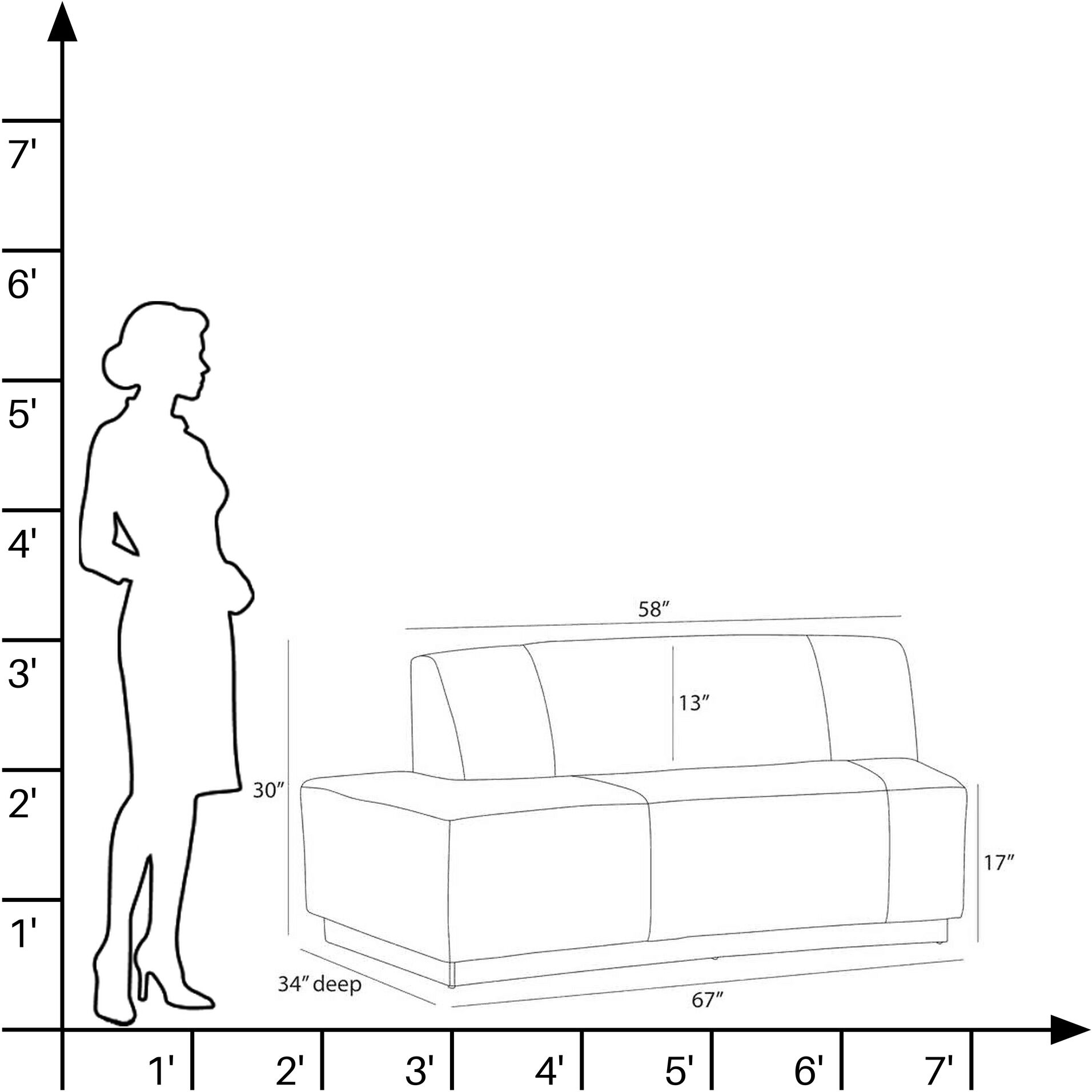 Islander Vanilla and Dark Walnut Sofa, Left